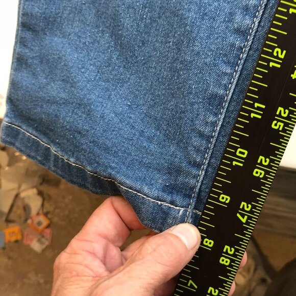 Womens Denim Bib Overalls Large Blue Casual Y2K Straight Leg Classic Cotton - Picture 5 of 11